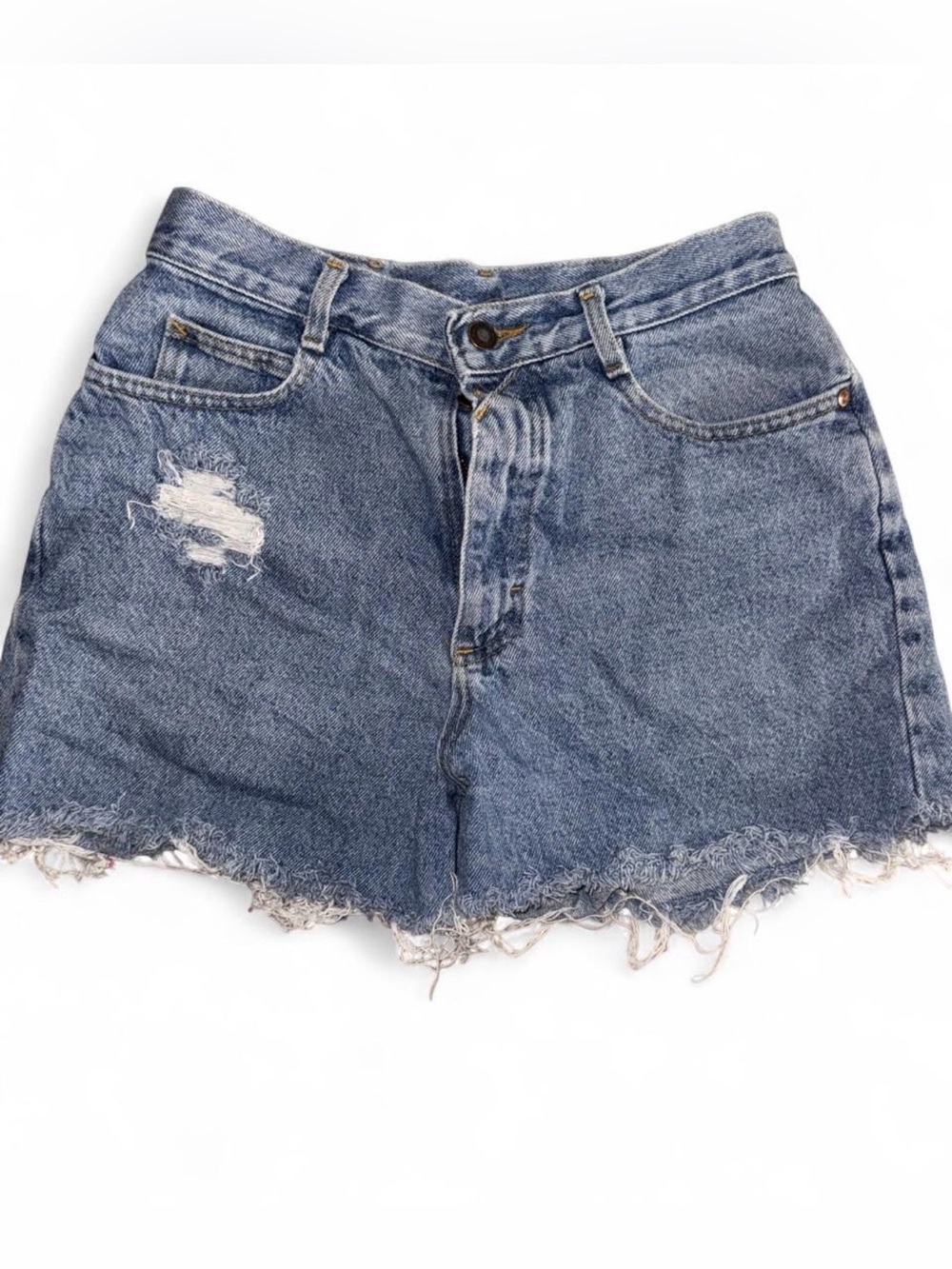 Lee High-Rise Distressed Denim Shorts - Blue